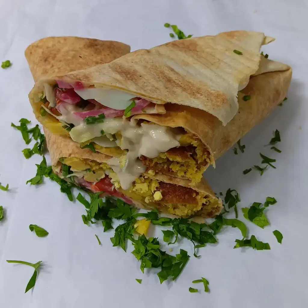 Falafel and Hummus Sandwich